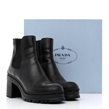 Prada Vitello Montana Lug Sole Chelsea 55mm Boots 40 Black 11 of 11