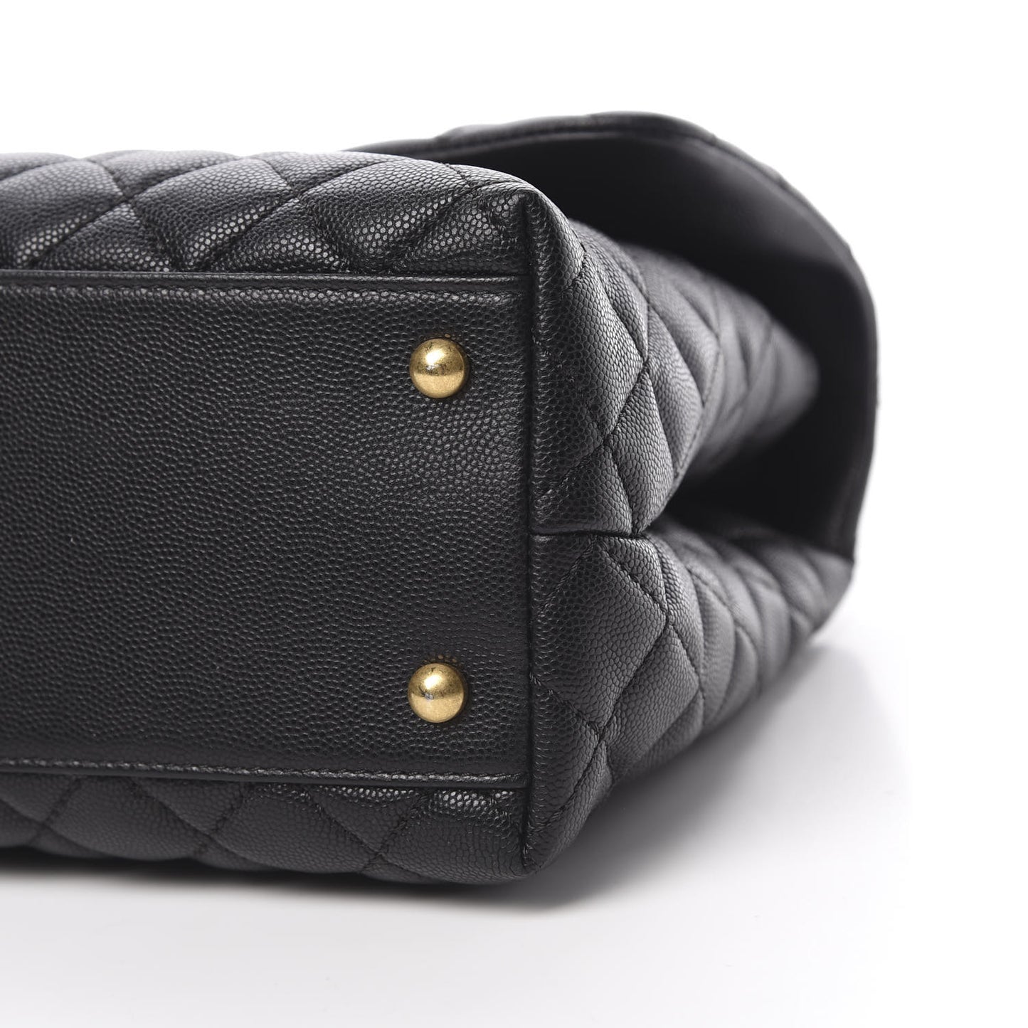 Caviar Quilted Medium Coco Handle Flap Black