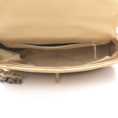 Chanel Metallic Goatskin Quilted Medium 19 Flap Gold 4 of 10