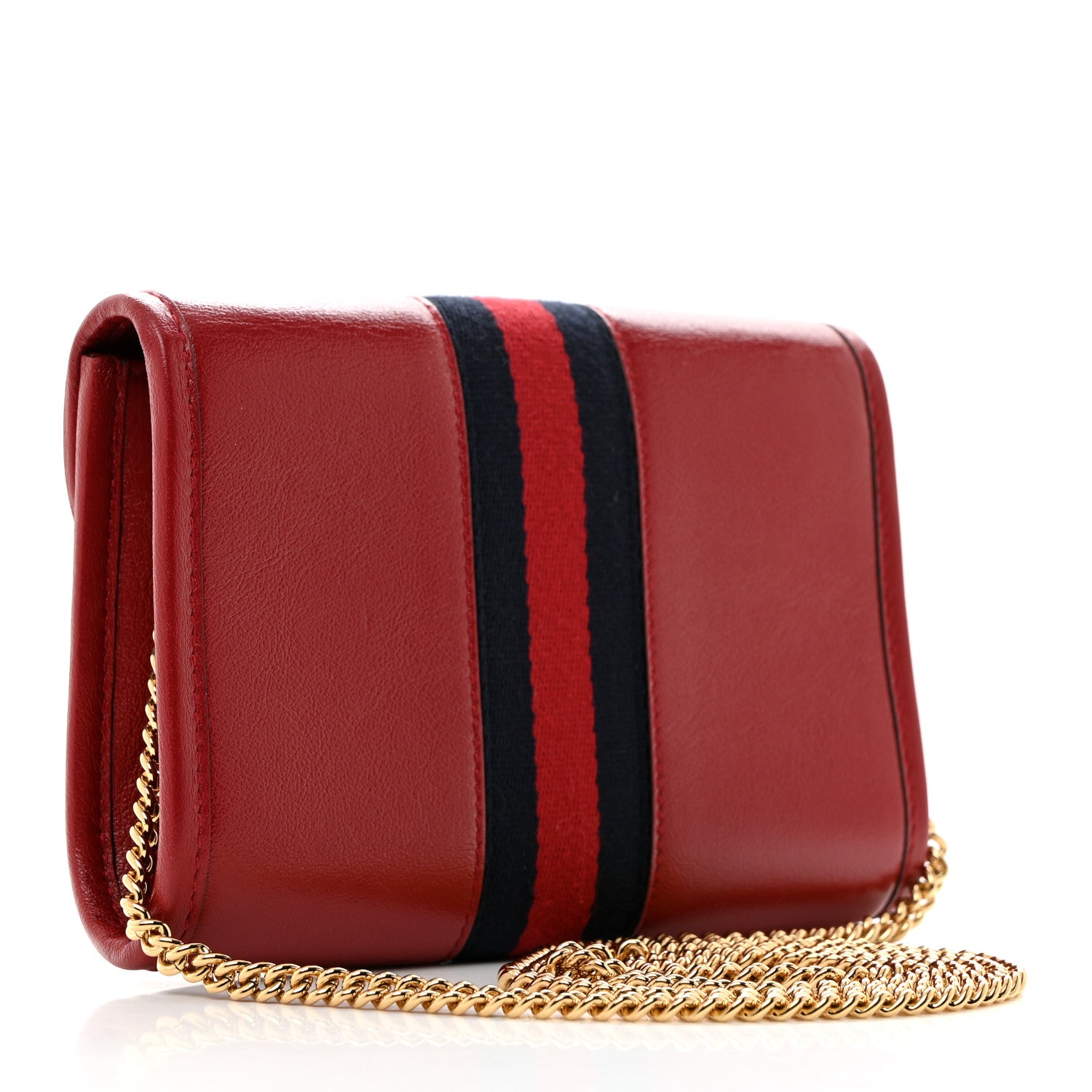 Gucci Textured Calfskin Web Mini Rajah Slim Flap Shoulder Bag Romantic Cherry 3 of 11