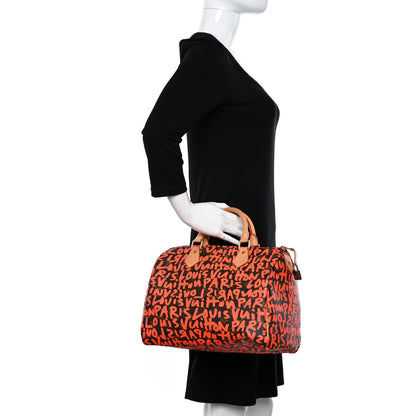 Louis Vuitton Monogram Graffiti Speedy 30 Orange 2 of 14