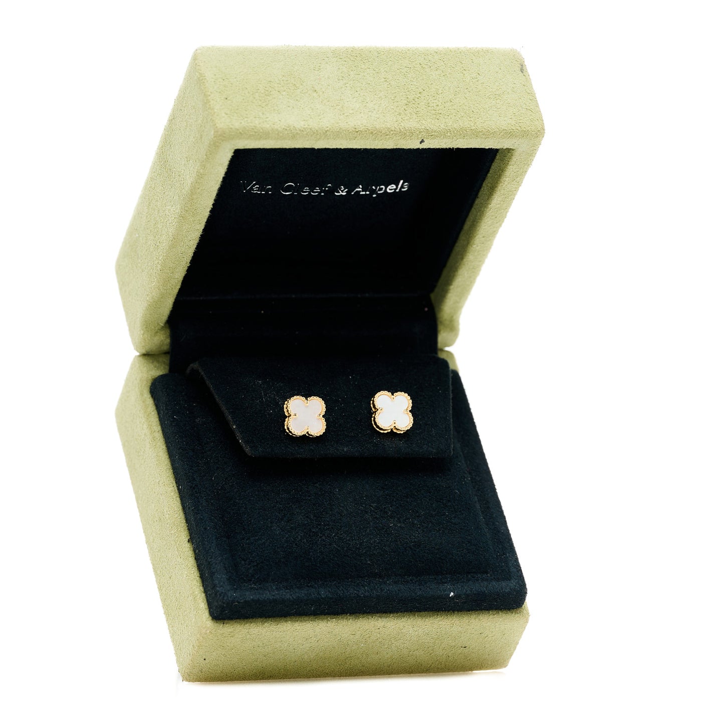18K Yellow Gold Mother of Pearl Sweet Alhambra Earrings
