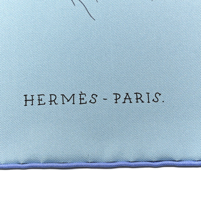 Hermes Silk The Battery New York Scarf 90 Bleu Vert Rose Pale 2 of 5