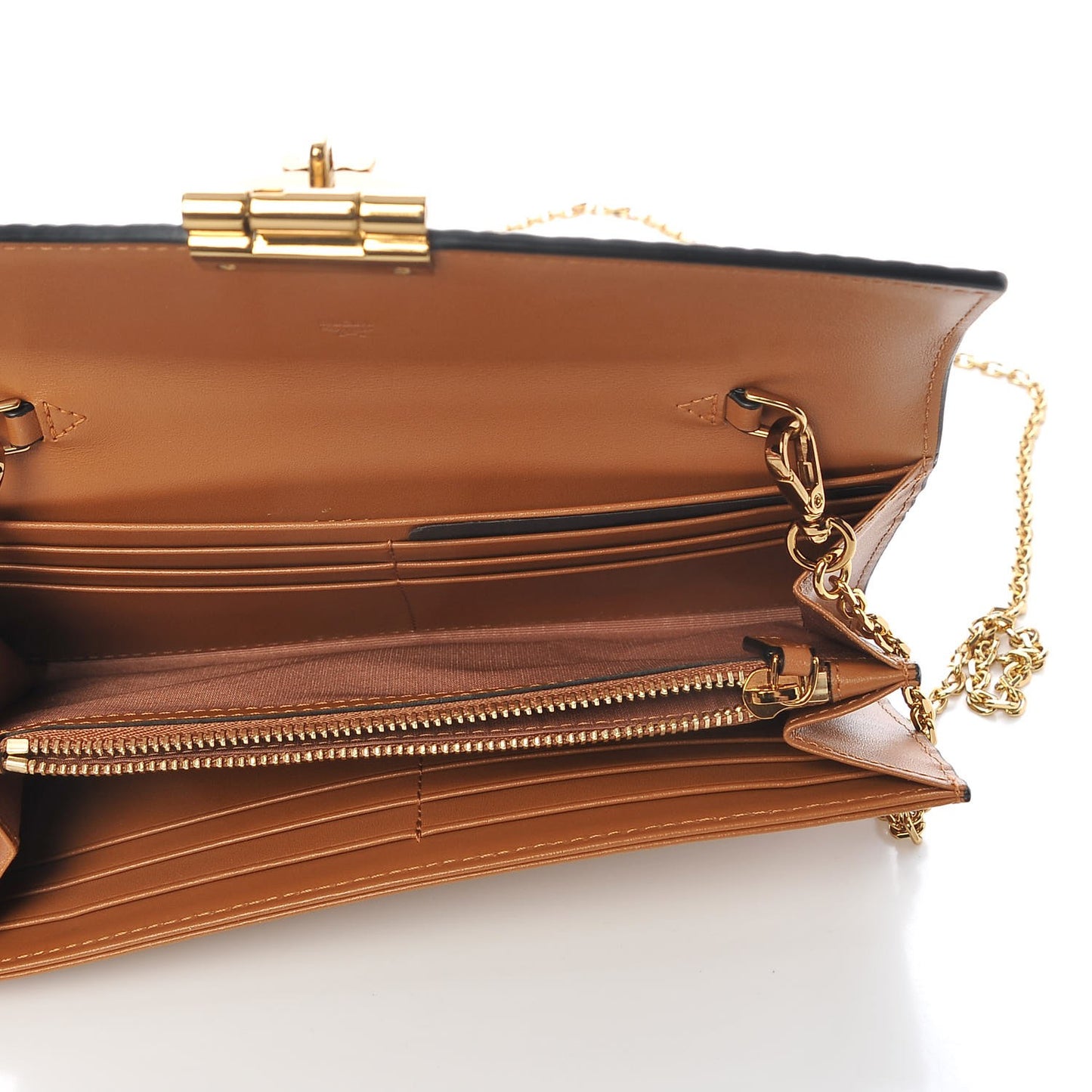 Visetos Large Patricia Chain Wallet Cognac