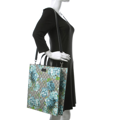 Gucci Soft GG Supreme Monogram Blooms Vertical Tote Blue 3 of 10