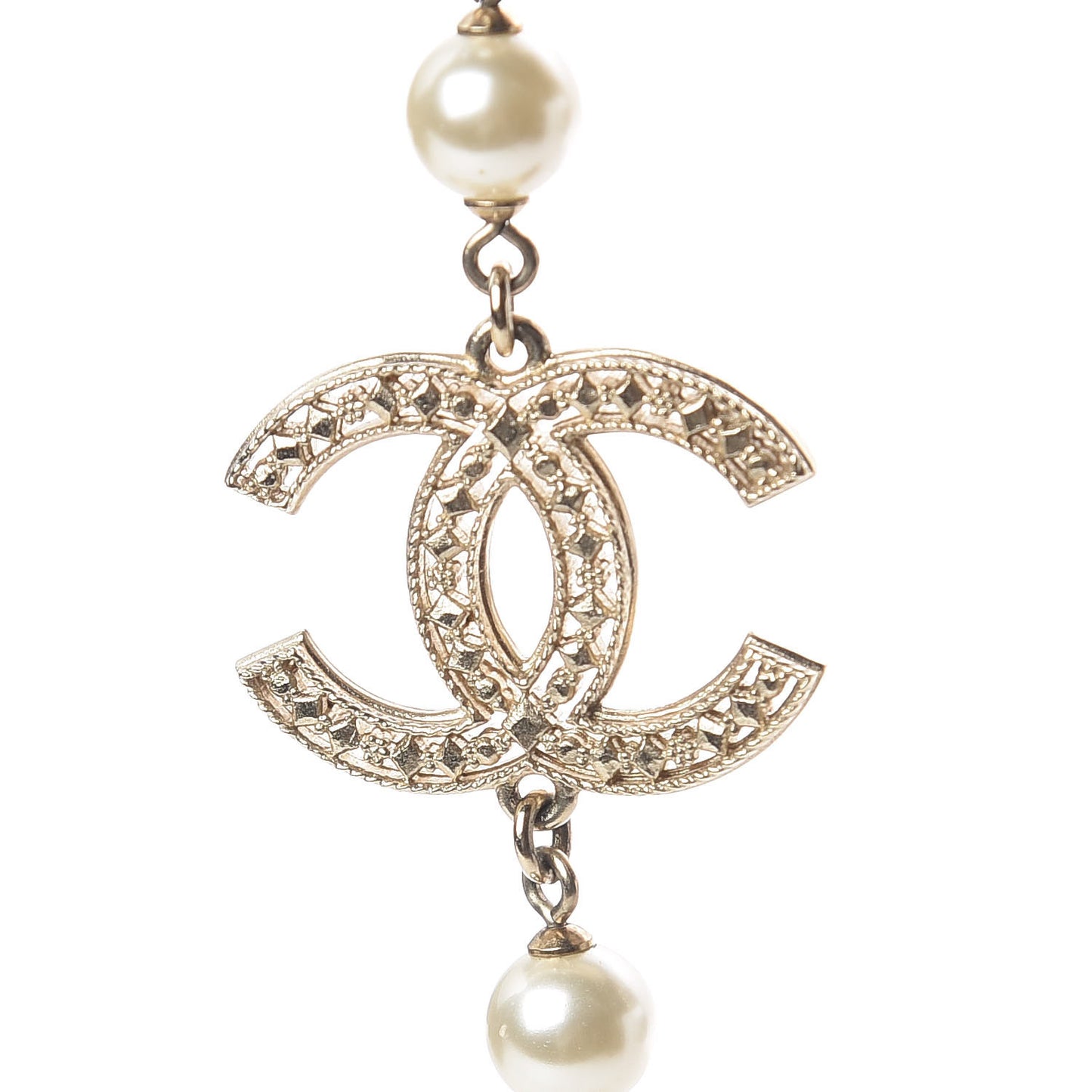 Pearl CC Short Necklace Gold