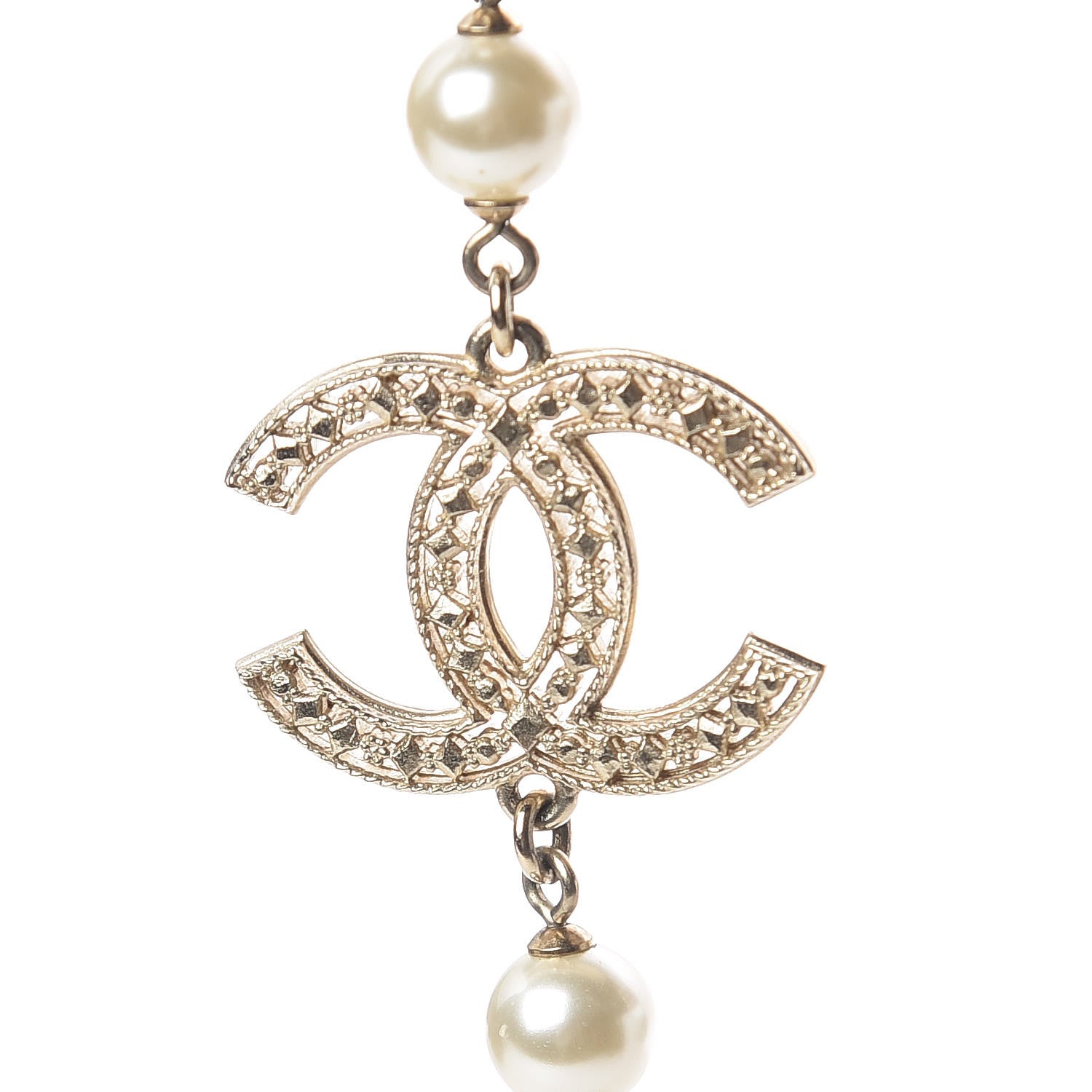 Chanel Pearl CC Short Necklace Gold 5 of 6