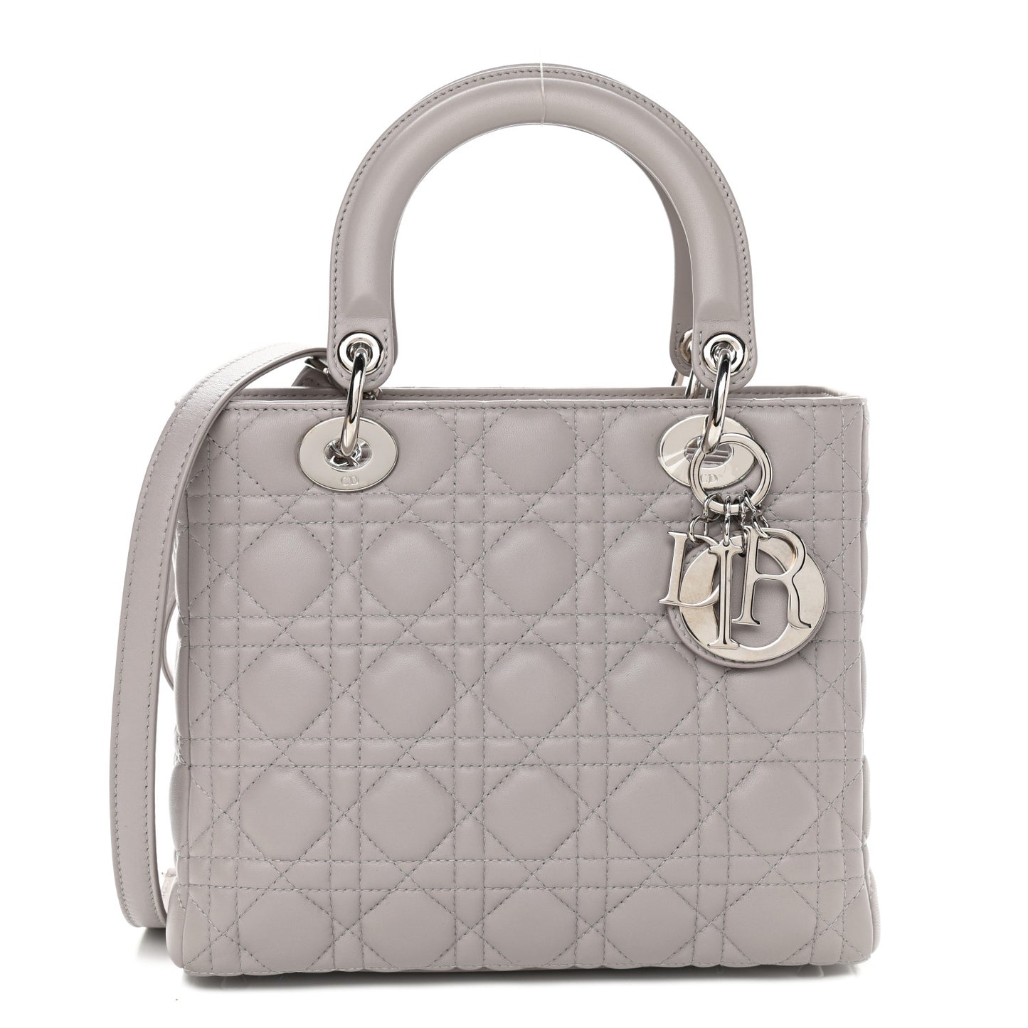 Lambskin Cannage Medium Lady Dior Grey
