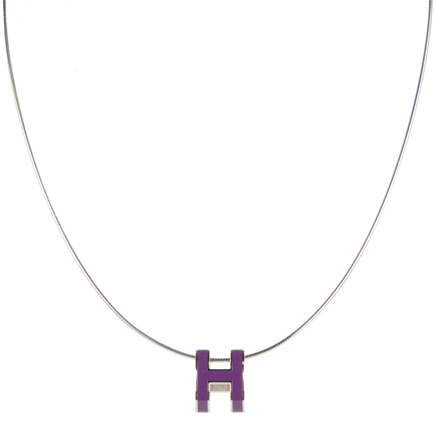 Silver Lacquered Pop H Pendant Necklace Ultraviolet