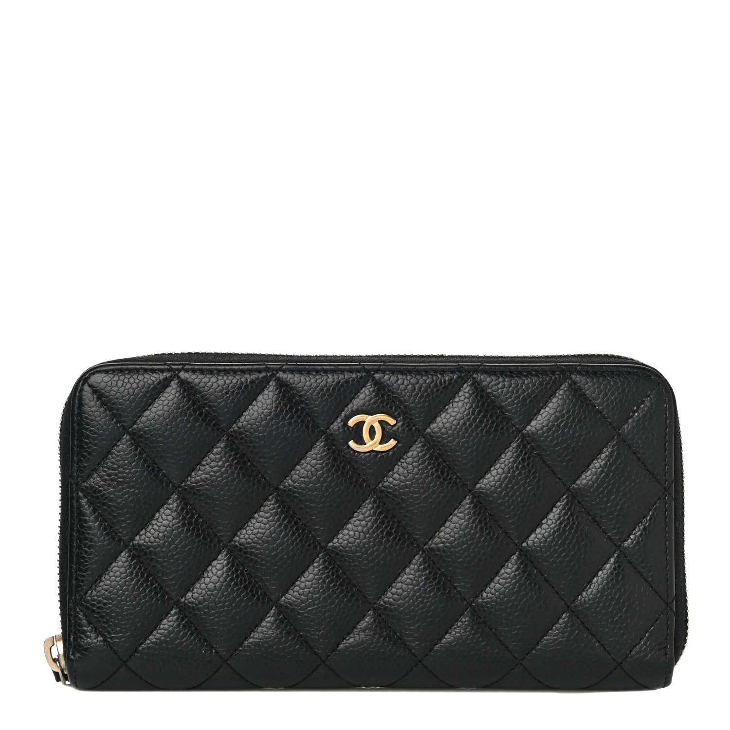 Chanel Caviar Quilted Large Gusset Zip Around Wallet Black 1 of 12