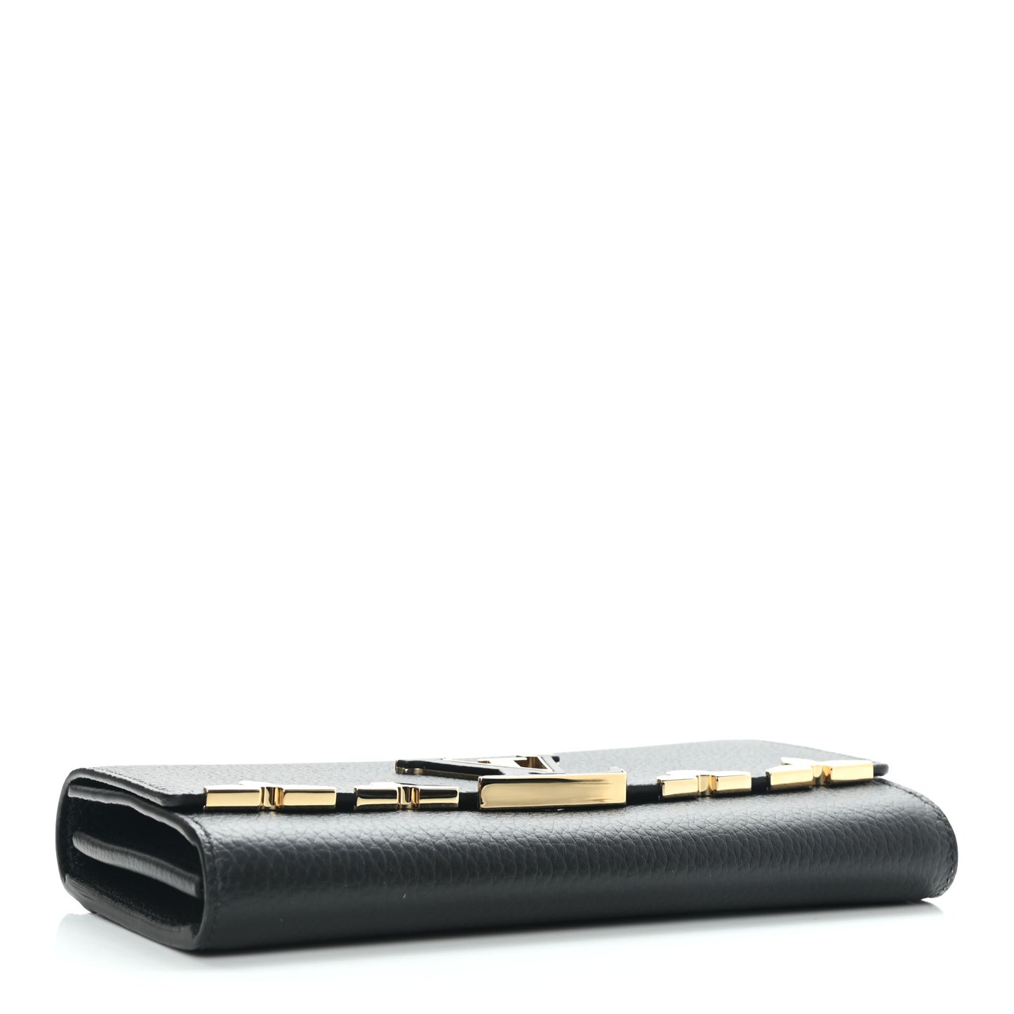 Taurillon Embellished Capucines Long Wallet Black