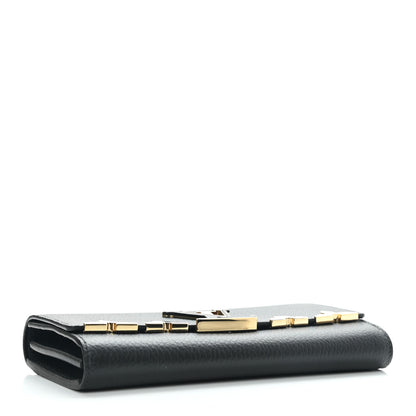 Louis Vuitton Taurillon Embellished Capucines Long Wallet Black 3 of 5