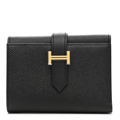 Hermes Epsom Tri-Fold Compact Bearn Wallet Black 1 of 8
