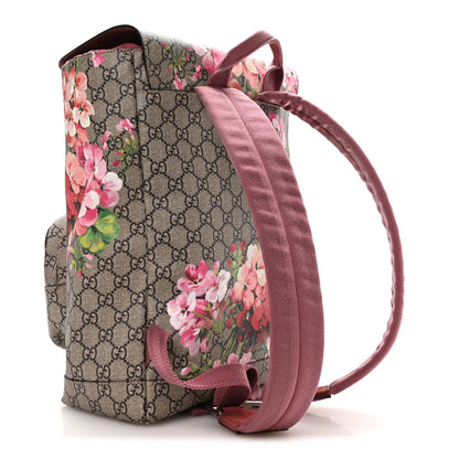 Gucci GG Supreme Monogram Blooms Medium Single Buckle Backpack Beige Multicolor Dry Rose 3 of 18