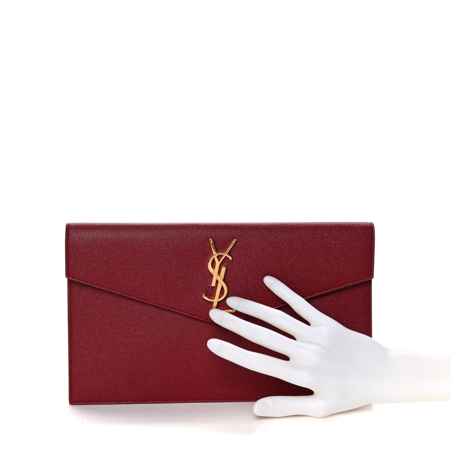 Saint Laurent Grain De Poudre Uptown Pouch Burgundy 3 of 15