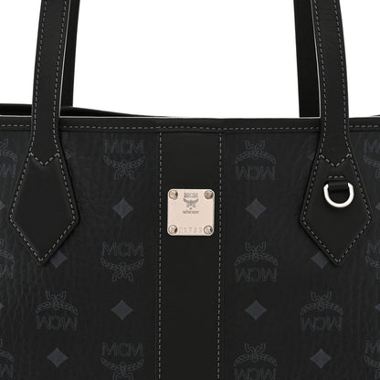 MCM Visetos Medium New Liz Shopper Tote Black 9 of 11