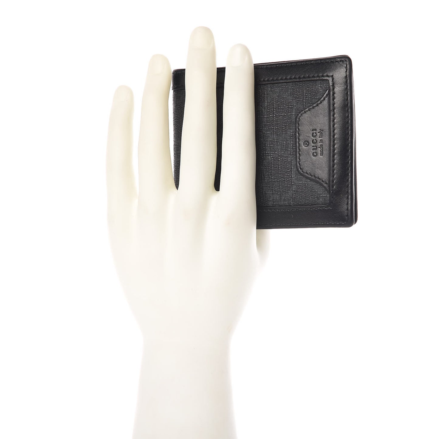 GG Supreme Monogram Bi-Fold Wallet Black Grey