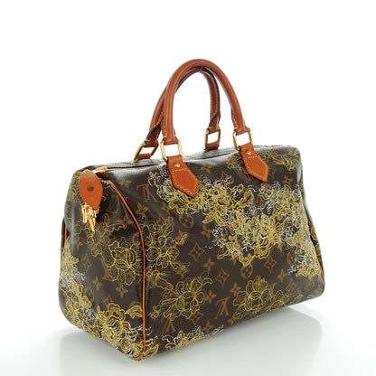 Louis Vuitton Monogram Dentelle Speedy 30 Gold 3 of 8