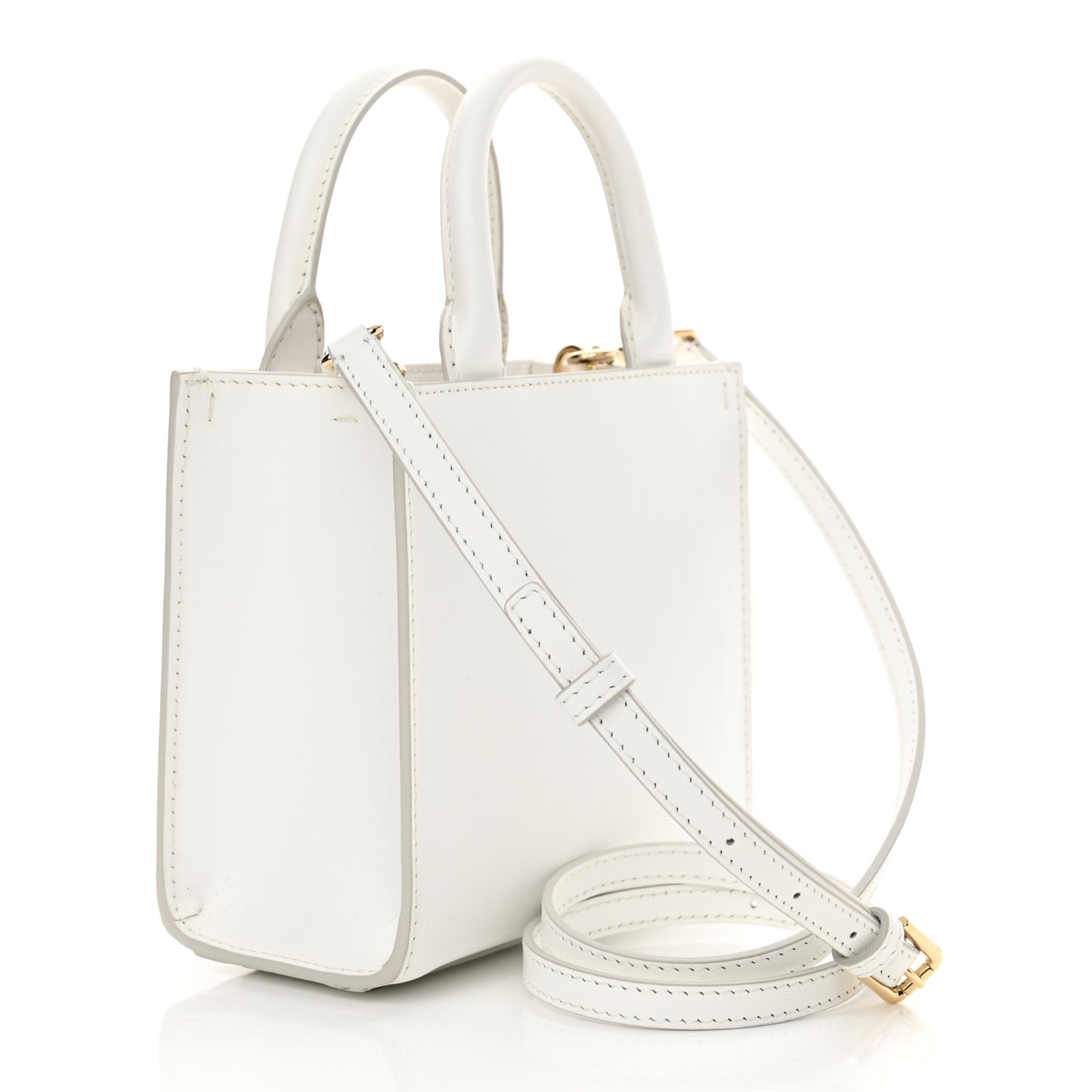 Calfskin Small DG Daily Shopper Tote White