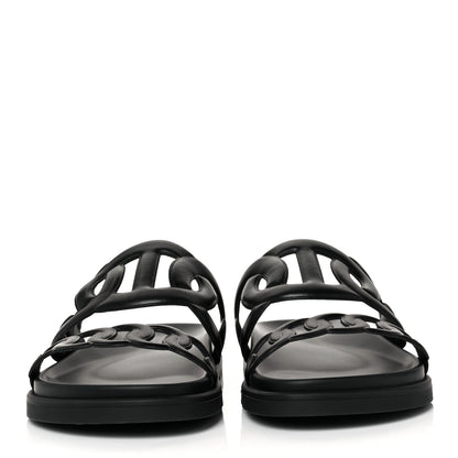Hermes Nappa Extra Sandals 37.5 Black 4 of 18