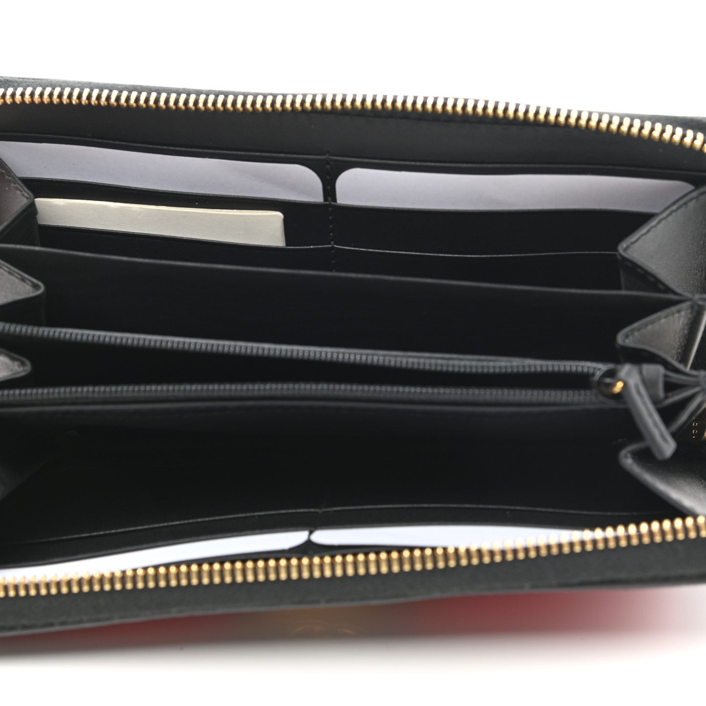 Suede Patent Web Ophidia Zip Around Wallet Hibiscus Red Black