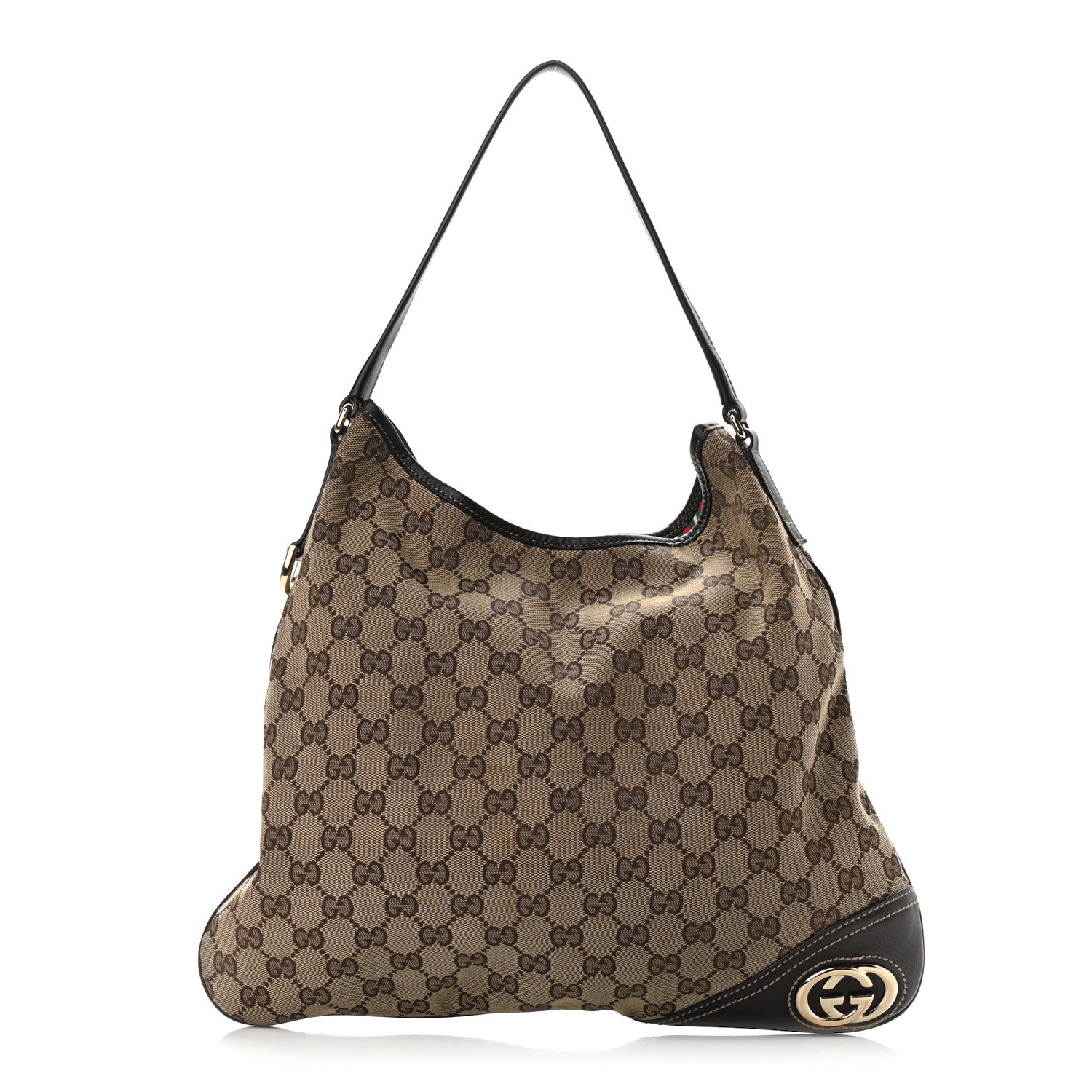 Gucci Monogram Medium New Britt Hobo Dark Brown 1 of 10