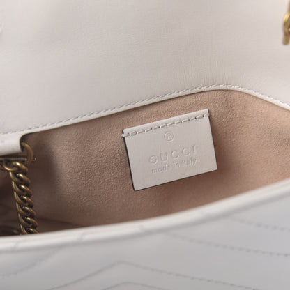Gucci Calfskin Matelasse Super Mini GG Marmont Shoulder Bag White 8 of 11