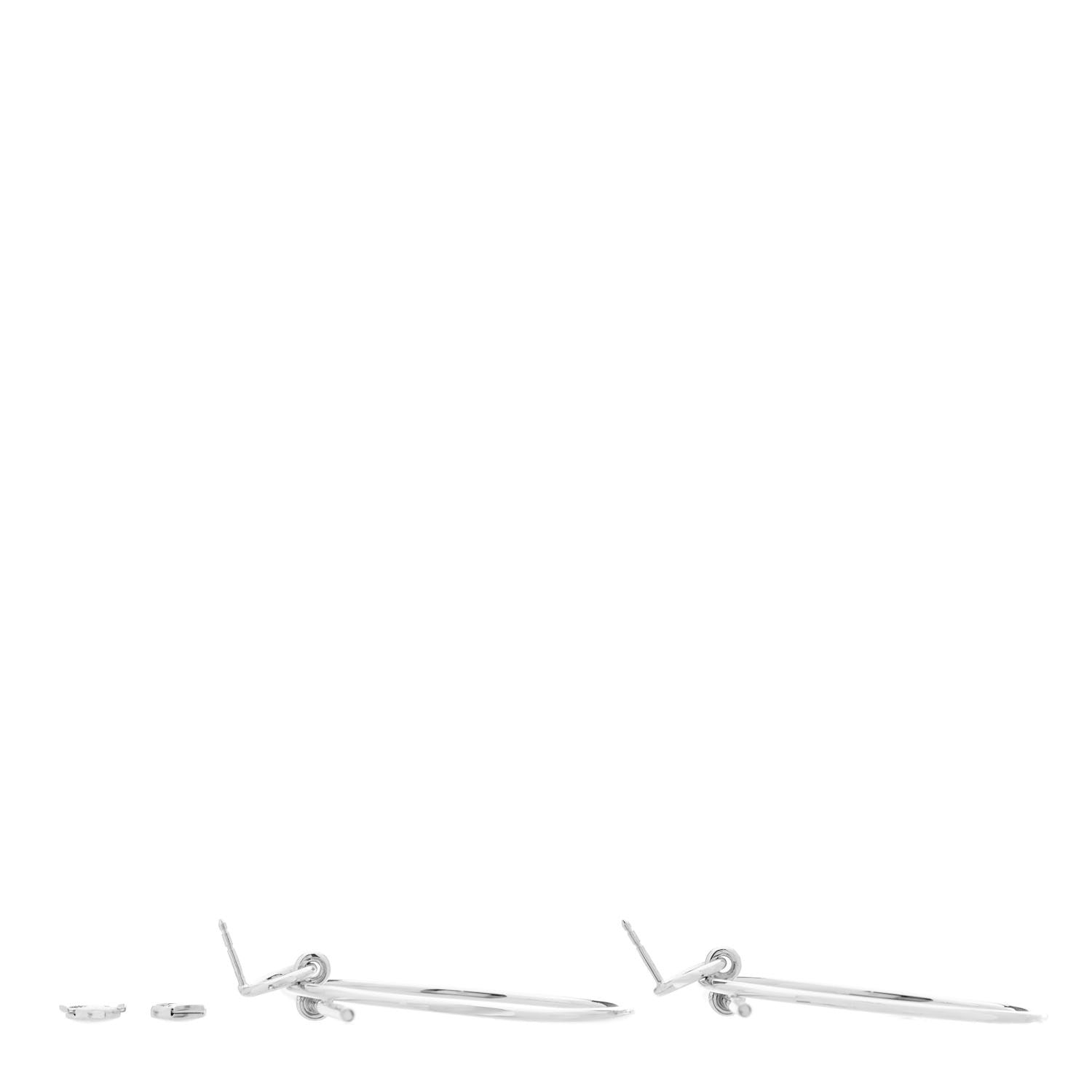 Hermes Sterling Silver MM Loop Earrings 3 of 5