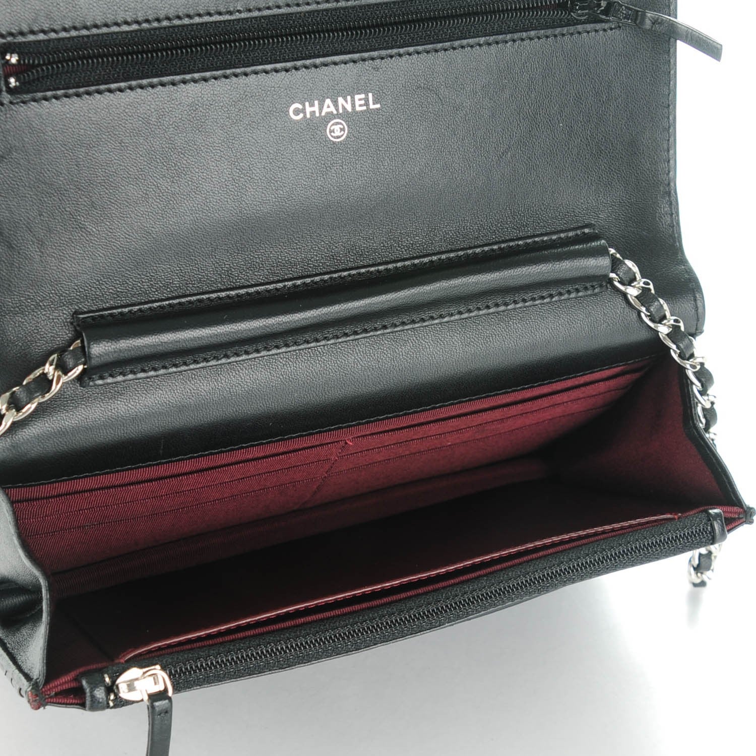 Chanel Lambskin Quilted Wallet On Chain WOC Black 5 of 7