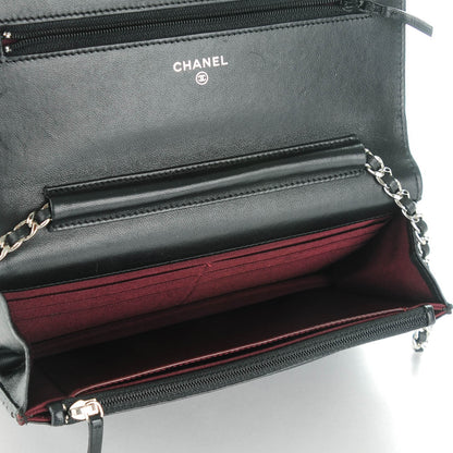 Chanel Lambskin Quilted Wallet On Chain WOC Black 5 of 7