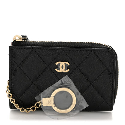 Chanel Caviar Quilted Zipped Key Holder Case Black 1 of 8