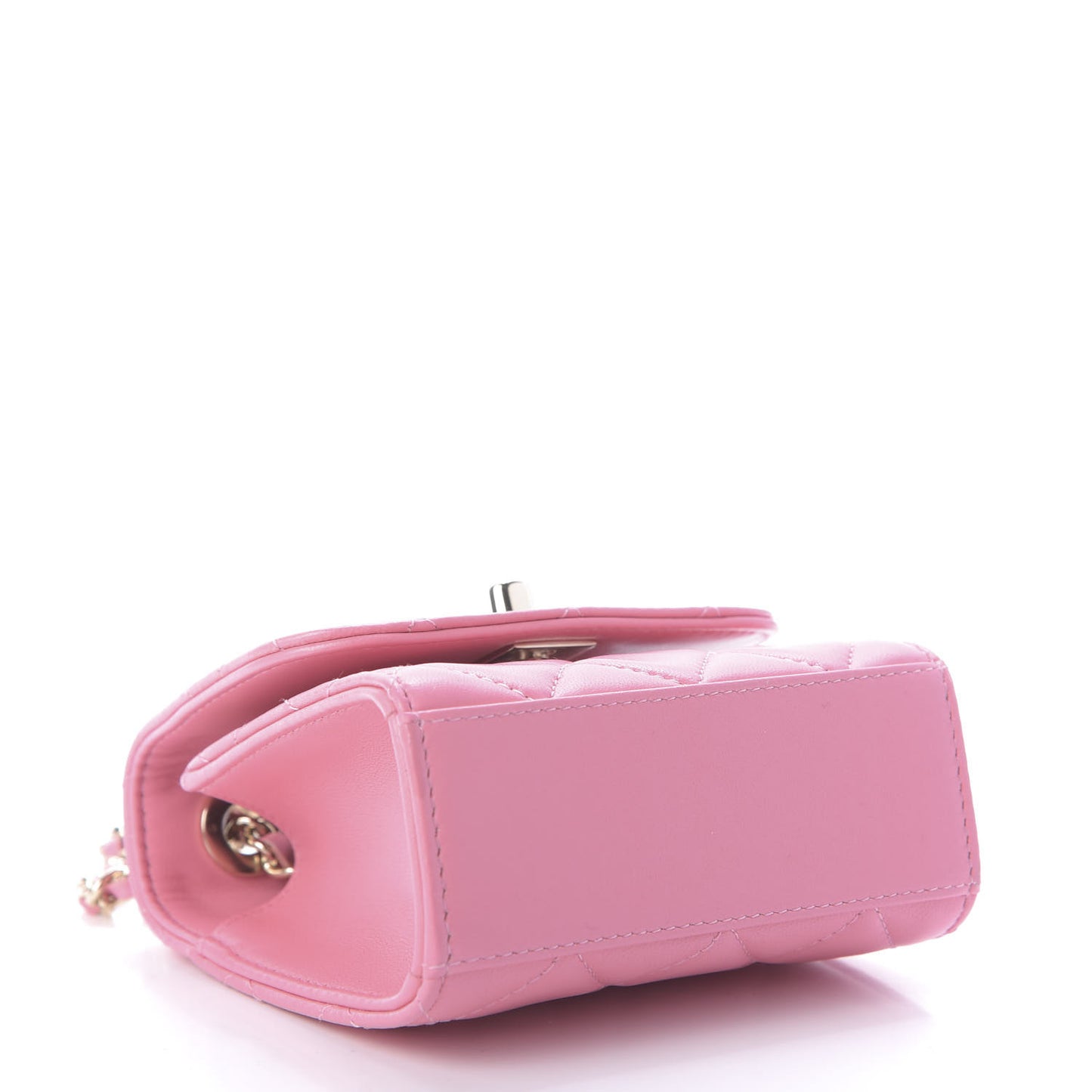 Lambskin Quilted Mini Trendy CC Clutch With Chain Pink