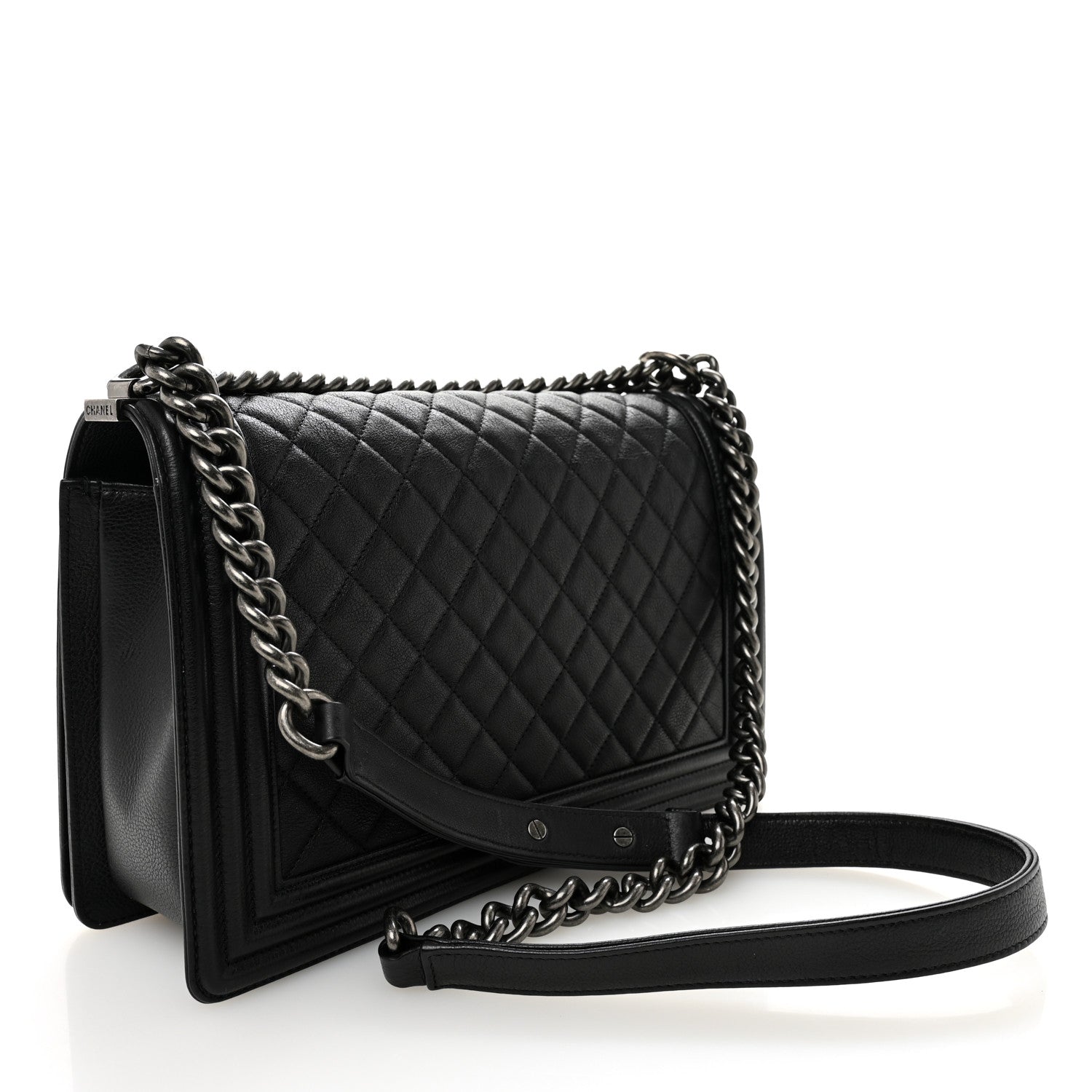Chanel Grained Calfskin Quilted New Medium Boy Flap Black 1792842