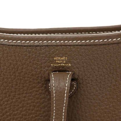 Hermes Taurillon Clemence Amazone Evelyne TPM Etoupe Bleu Indigo 6 of 11