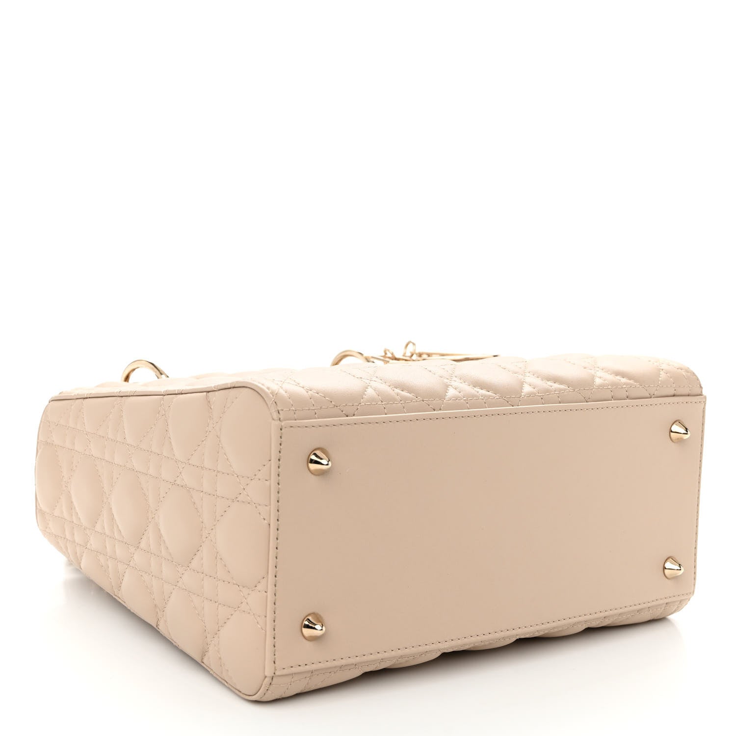 Christian Dior Lambskin Cannage Medium Lady Dior Beige 4 of 10