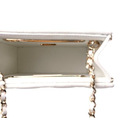 Chanel Caviar Quilted Evening Box Bag White 5 of 9