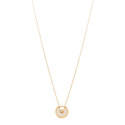Cartier 18K Yellow Gold Diamond Mother of Pearl XS Amulette de Cartier Pendant Necklace 1 of 5