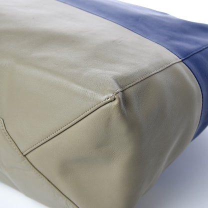 Celine Lambskin Horizontal Bi-Color Cabas Blue 11 of 14