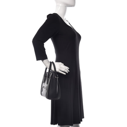 Celine Drummed Calfskin Nano Luggage Black 2 of 9