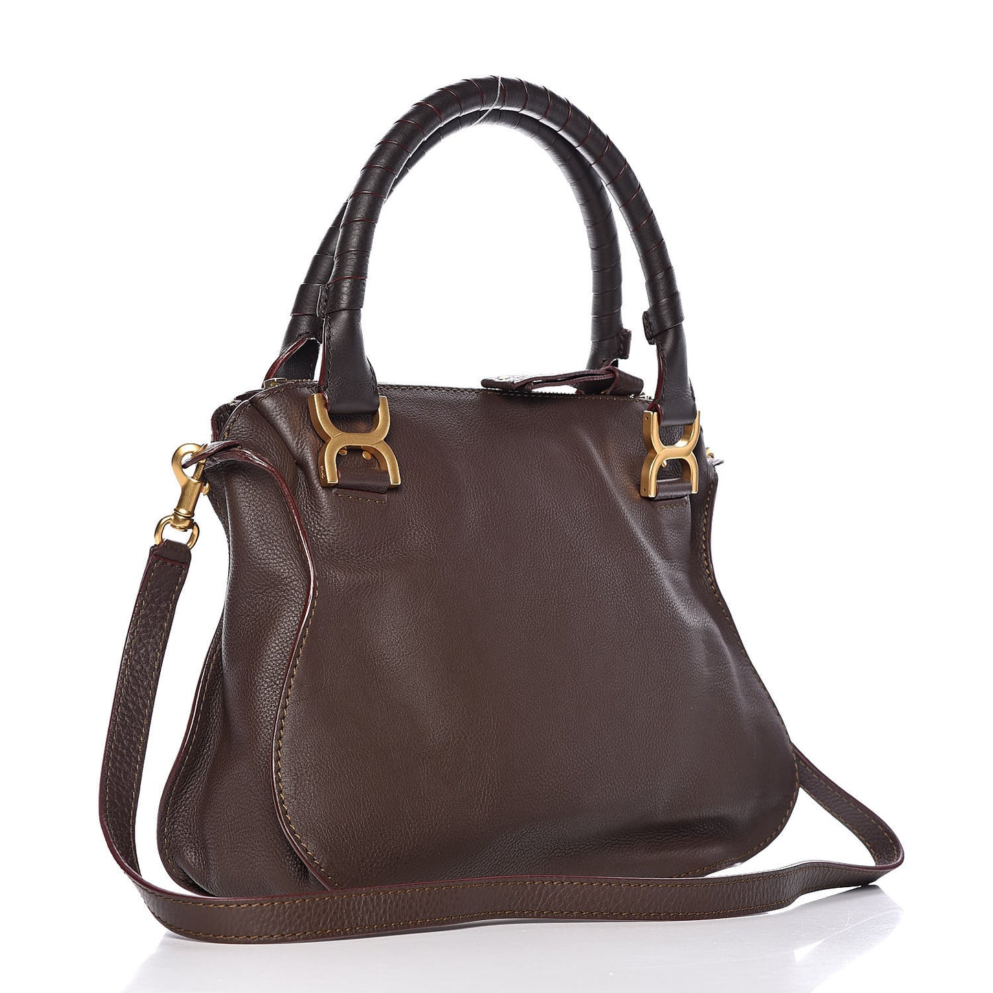 Calfskin Medium Marcie Satchel Truffle