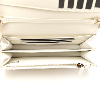 Chanel Calfskin Quilted CC Pearl Mini Wallet On Chain Flap White 5 of 11