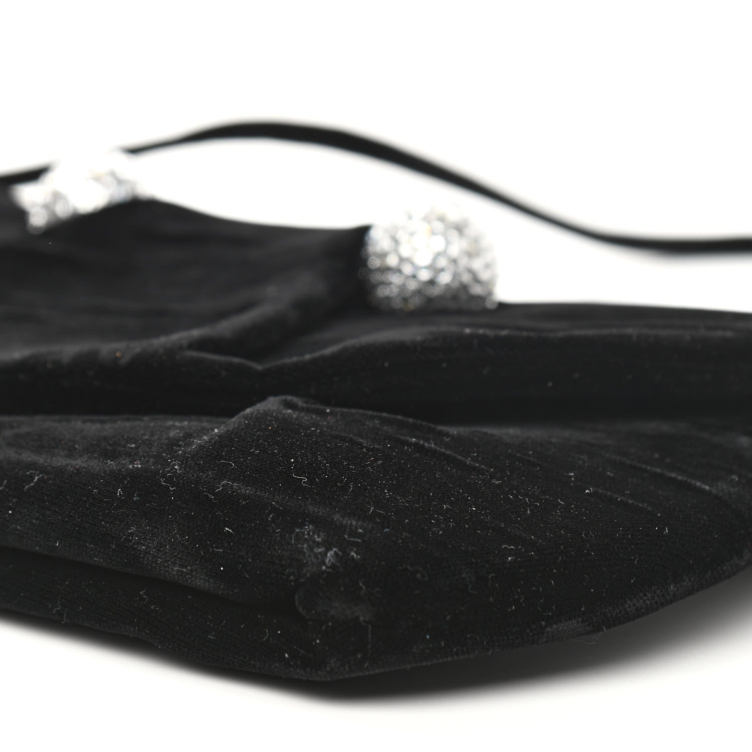 Christian Louboutin Velvet Crystal Flap Clutch Black 9 of 10