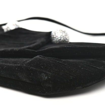 Christian Louboutin Velvet Crystal Flap Clutch Black 9 of 10