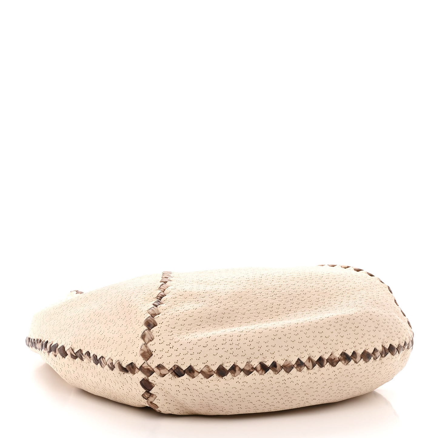 Cervo Deerskin Perforated Pekary Hobo Cream