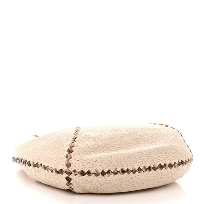 Bottega Veneta Cervo Deerskin Perforated Pekary Hobo Cream 4 of 11