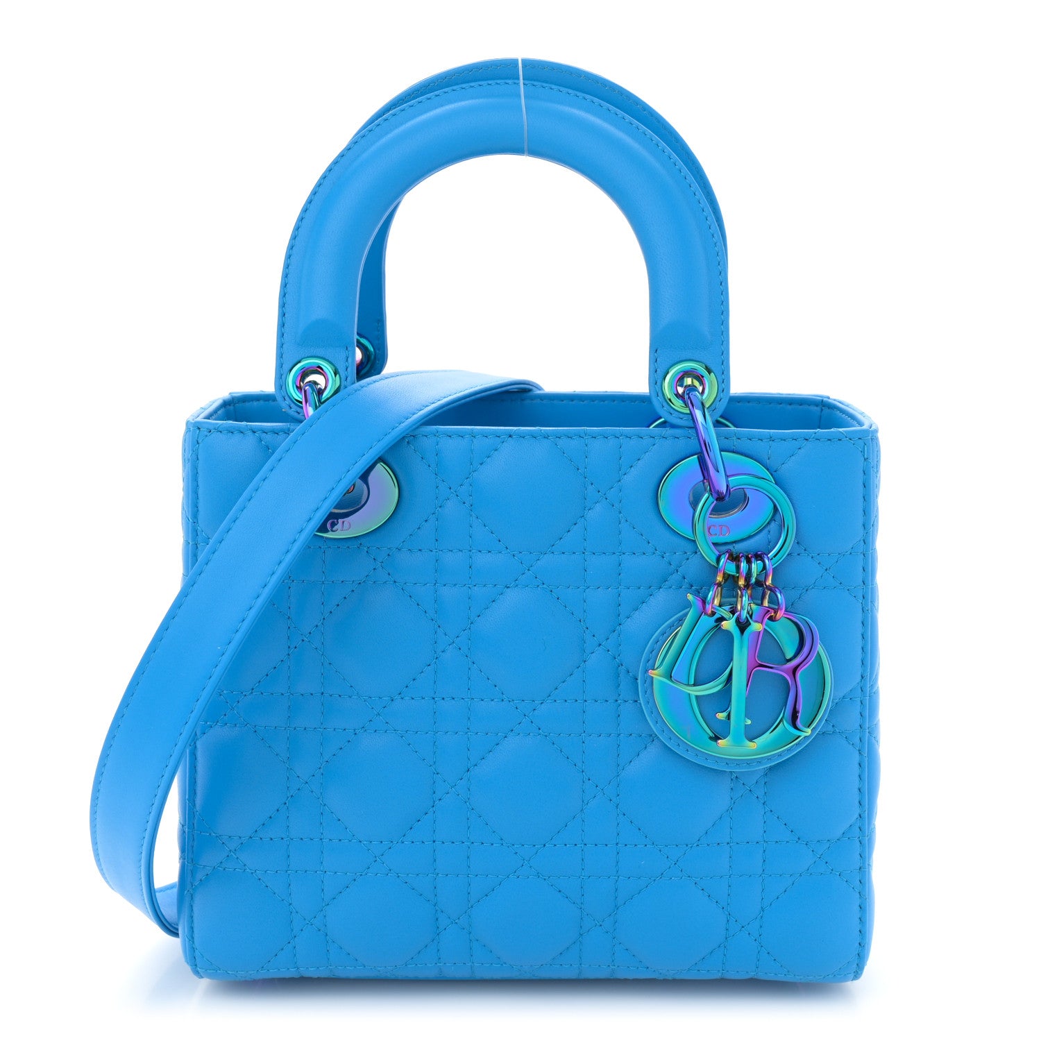 Christian Dior Lambskin Cannage Small Lady Dior Bright Blue 1 of 11