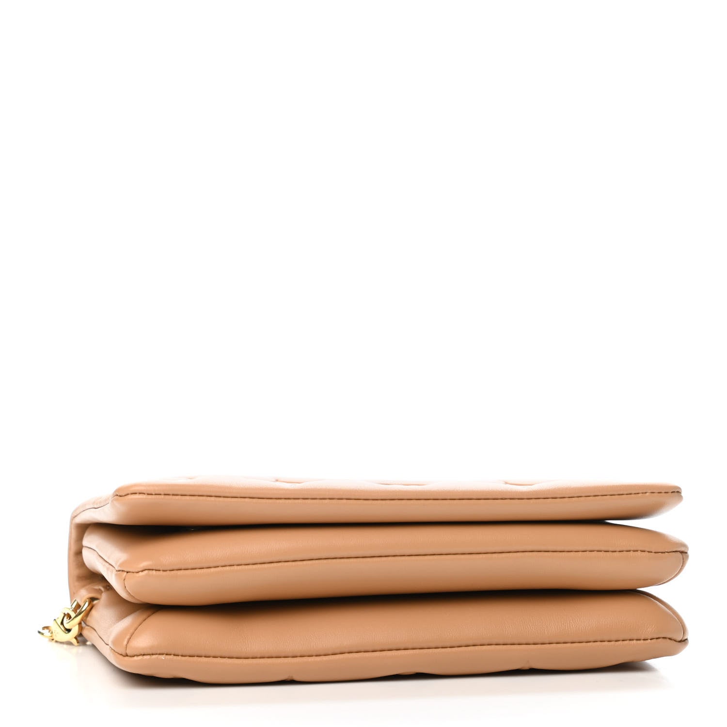 Louis Vuitton Lambskin Embossed Monogram Pochette Coussin Camel 3 of 4