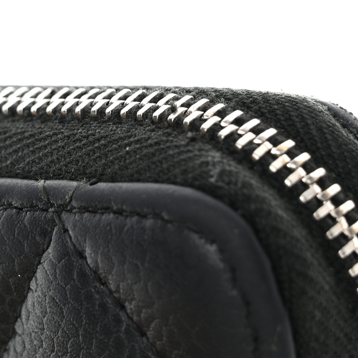 Caviar Quilted Zip Coin Purse Black