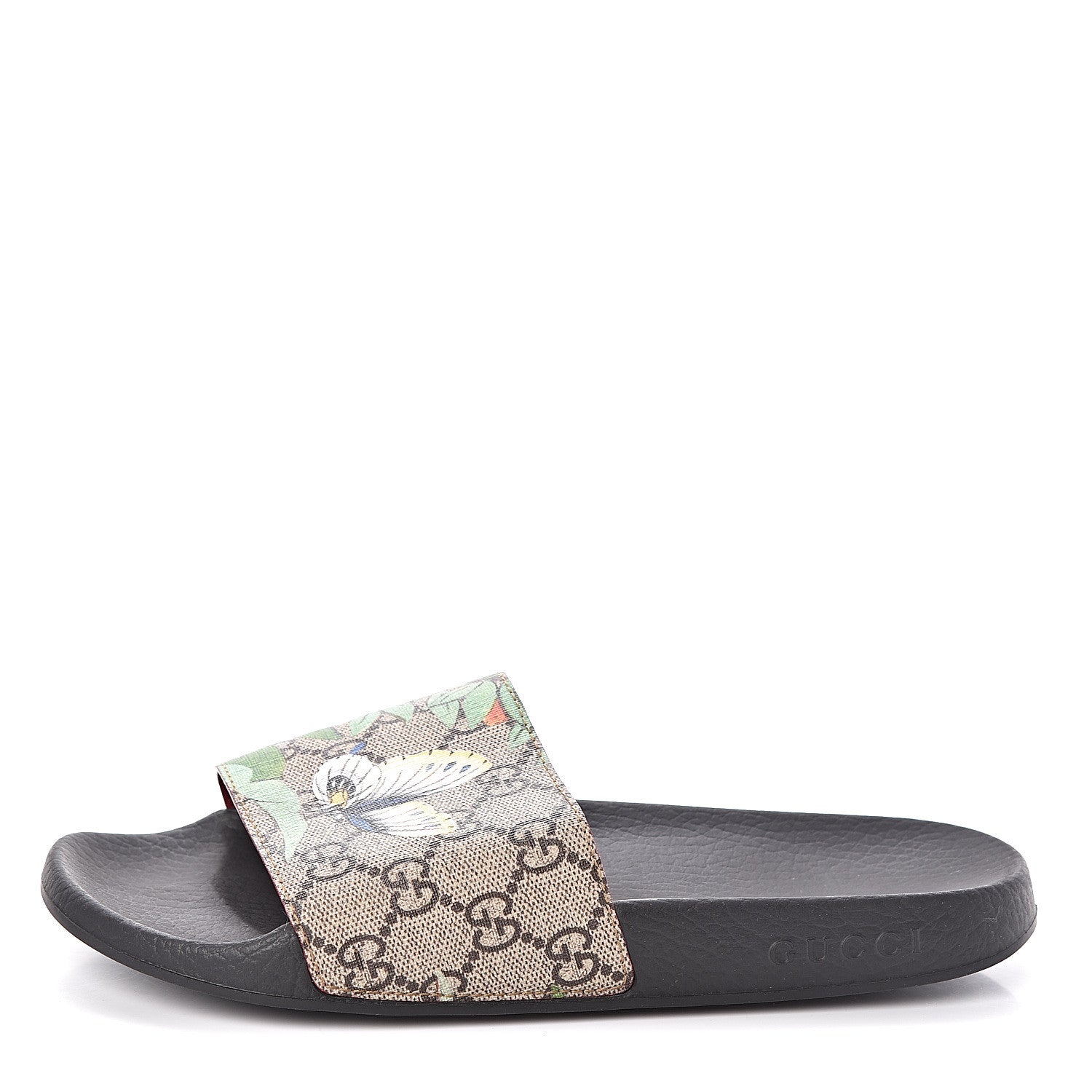 Gucci GG Supreme Monogram Tian Womens Slide Sandals 38 Beige Multicolor 1 of 6