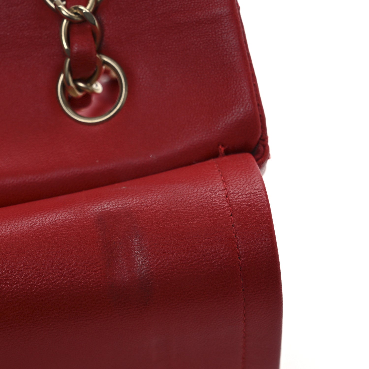 Chanel Lambskin Quilted Medium Double Flap Red 27 of 37